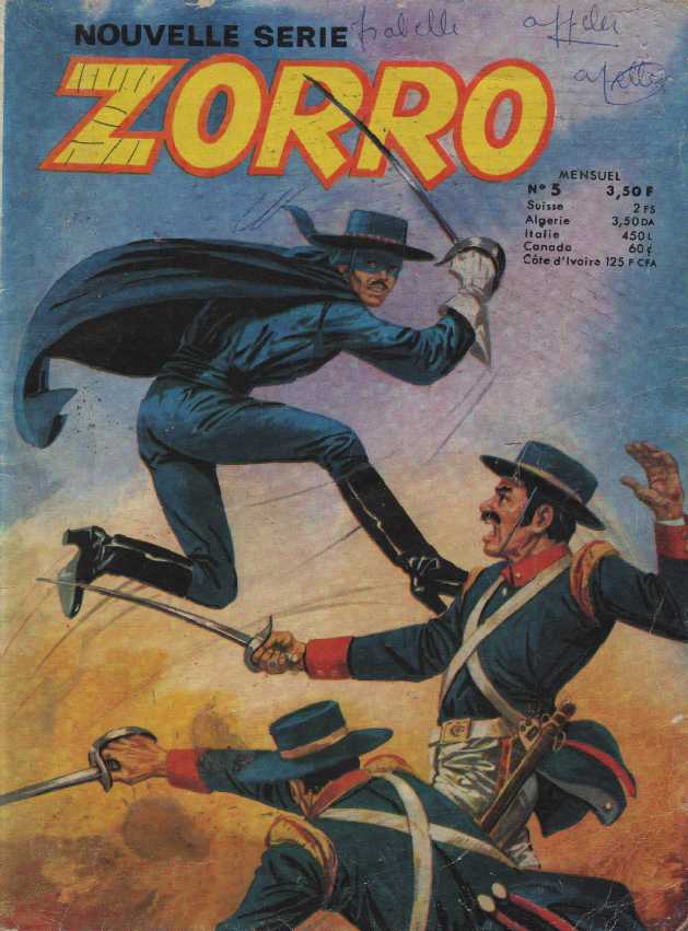 Scan de la Couverture Zorro Nouvelle Serie SFPI n 5